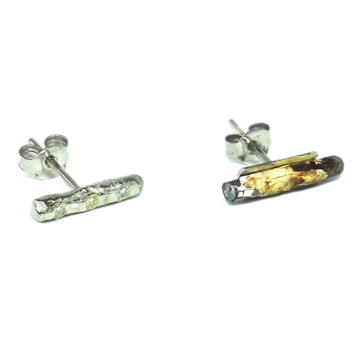 White Gold + Diamond Peace Earrings image 0