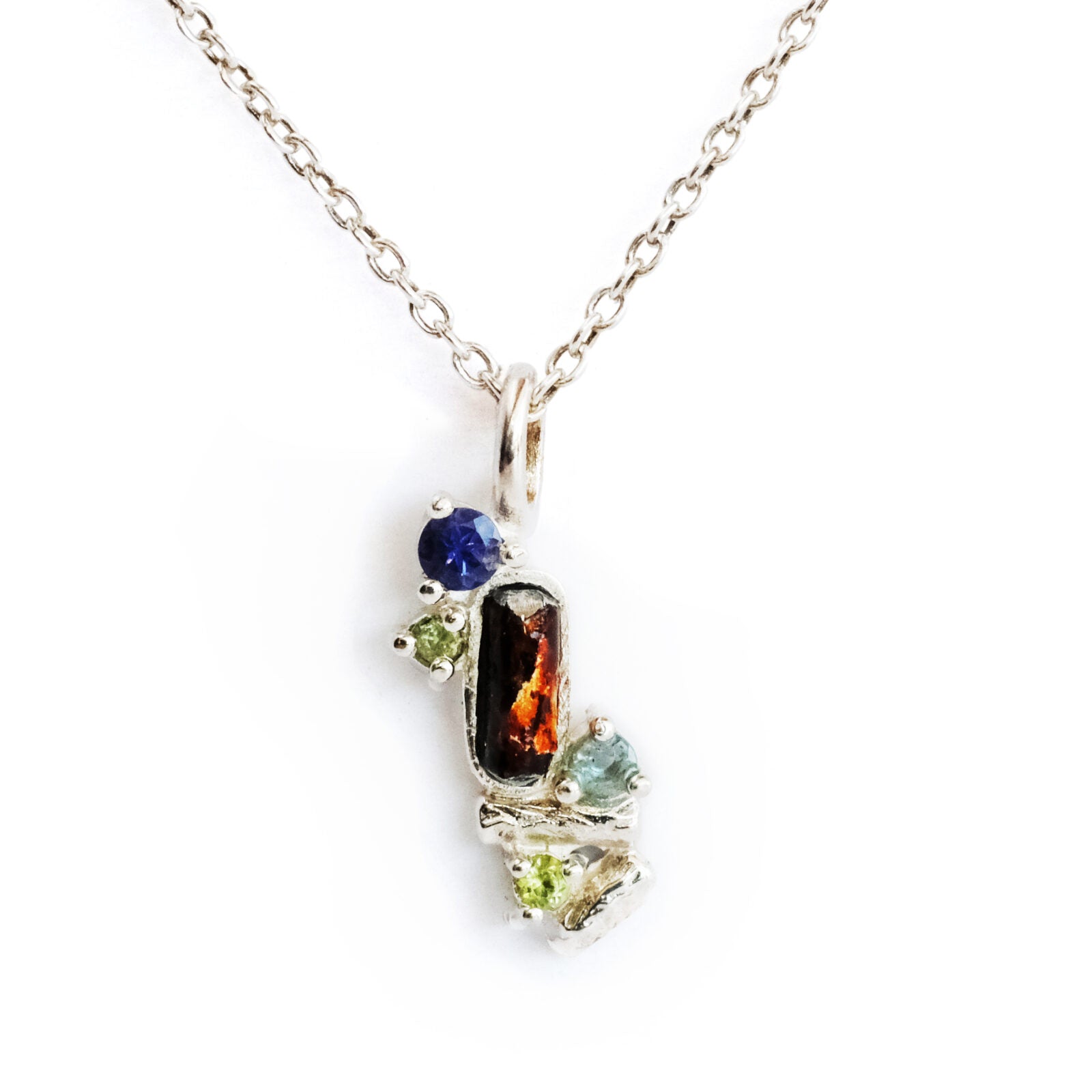 The Glory Pendant: with Diamonds, Tanzanites + Precious Stones (excludes a chain) - Tanzanite, Diamond, Blue Topaz image