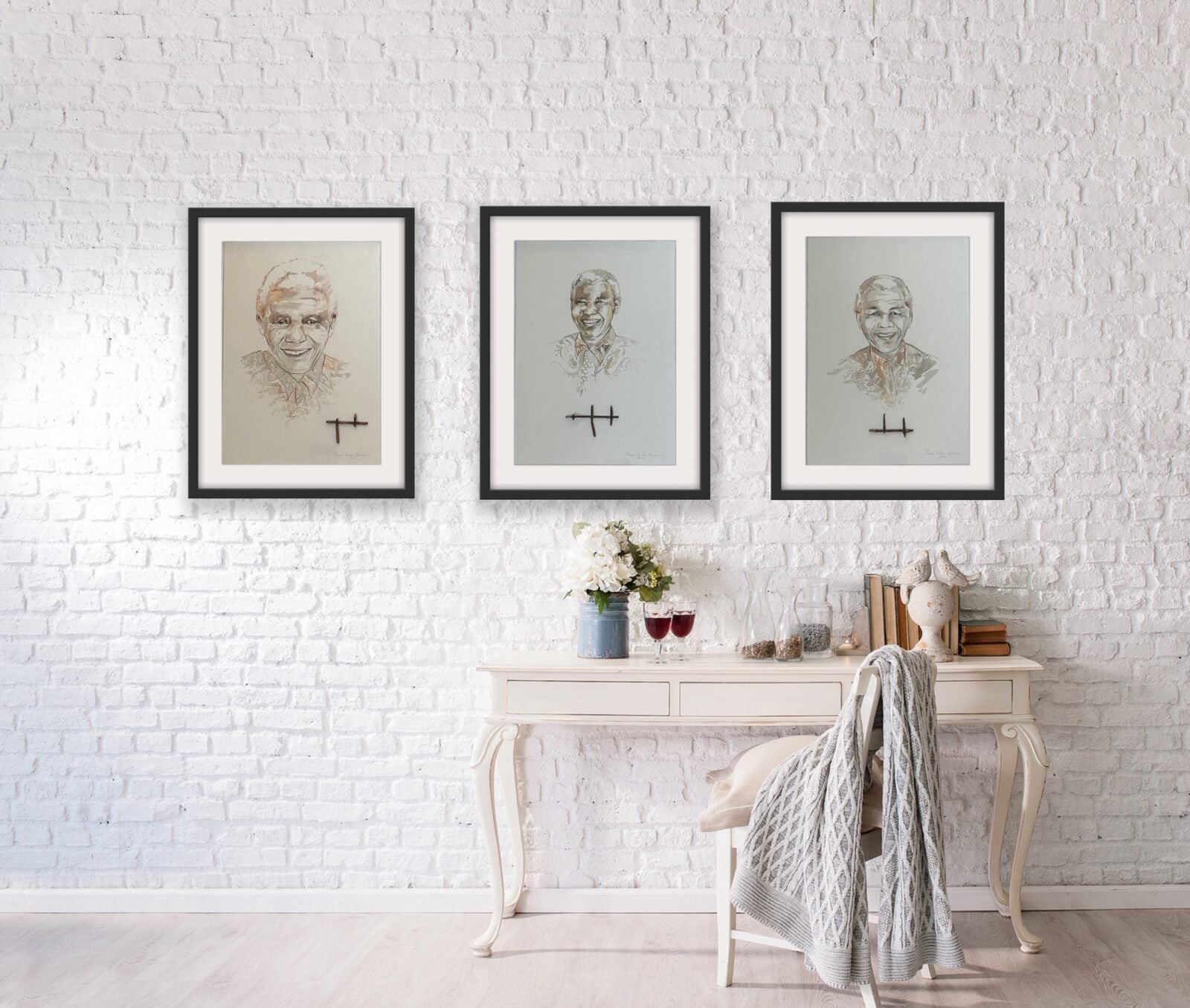 Nelson Mandela Watercolour Art By Sharon Boonzaier - Titled: Inkokeli image 5