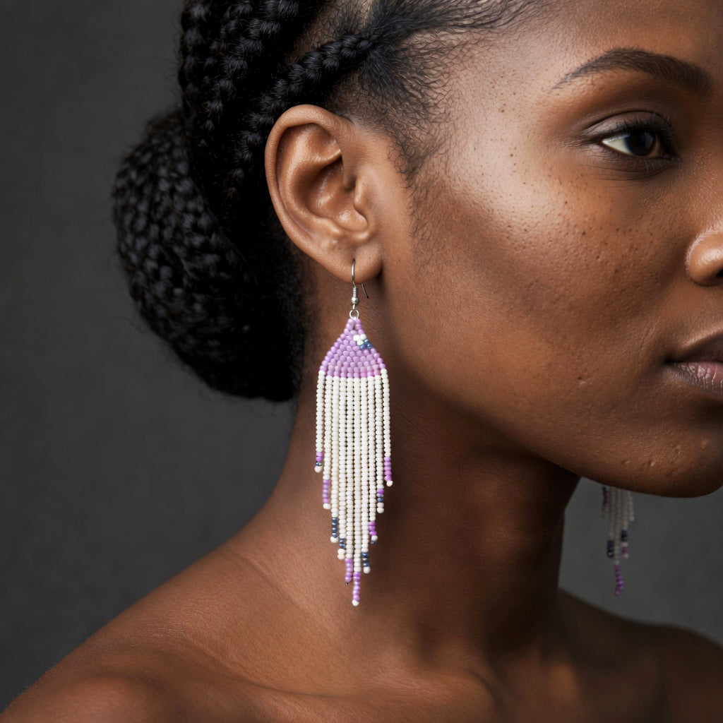 Quiet Blush Beaded Earrings - Dame Collection