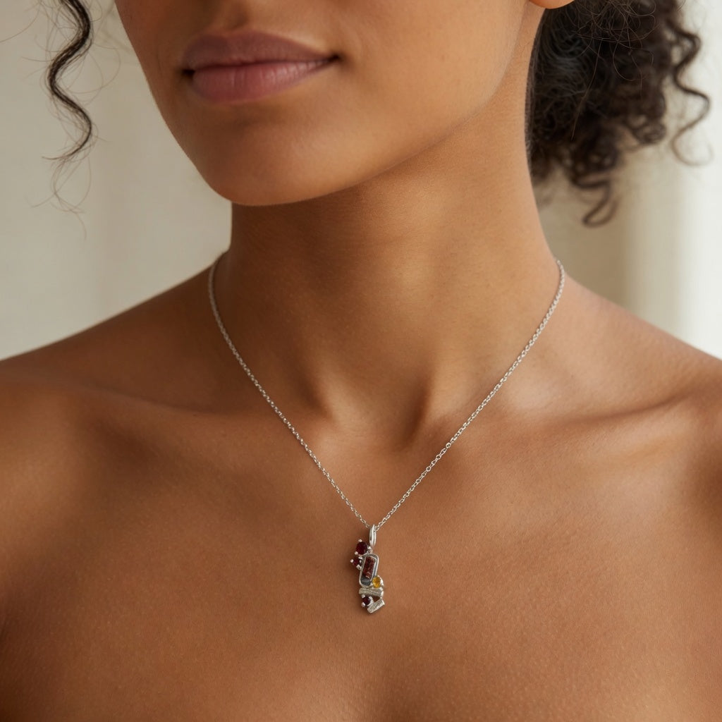 The Glory Pendant: with Diamonds, Tanzanites + Precious Stones (excludes a chain)