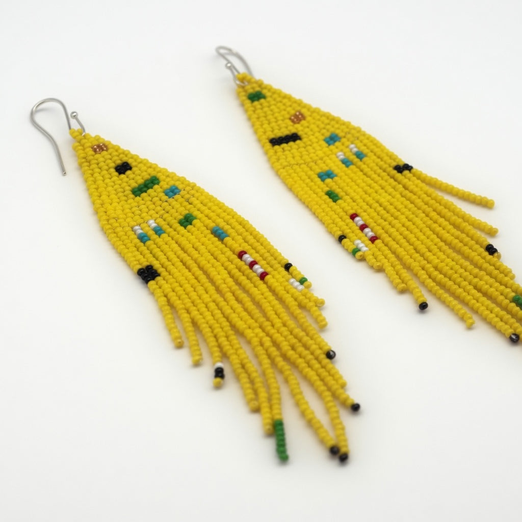 Canary Beaded Earrings - Princess Collection
