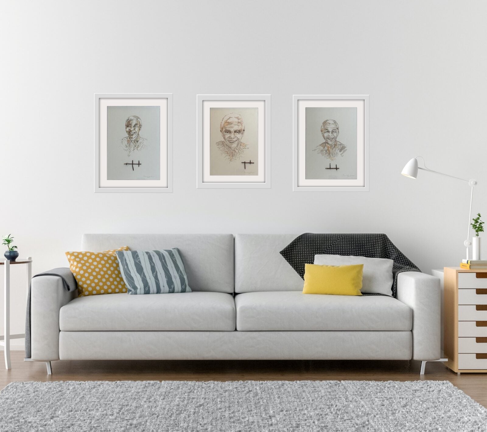 Nelson Mandela Watercolour Art By Sharon Boonzaier - Titled: Inkokeli image 3