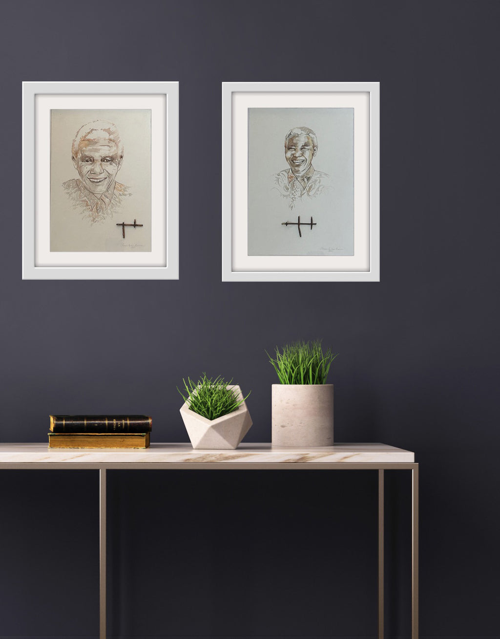 Nelson Mandela Watercolour Art By Sharon Boonzaier - Titled: Inkokeli image 2