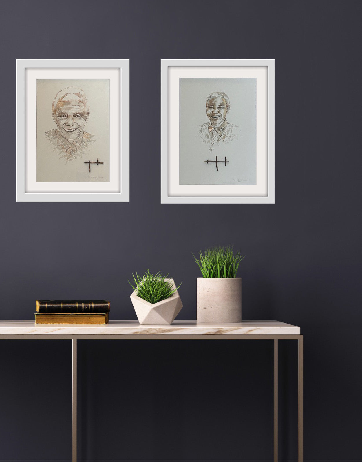 Nelson Mandela Watercolour Art By Sharon Boonzaier - Titled: Inkokeli image 2